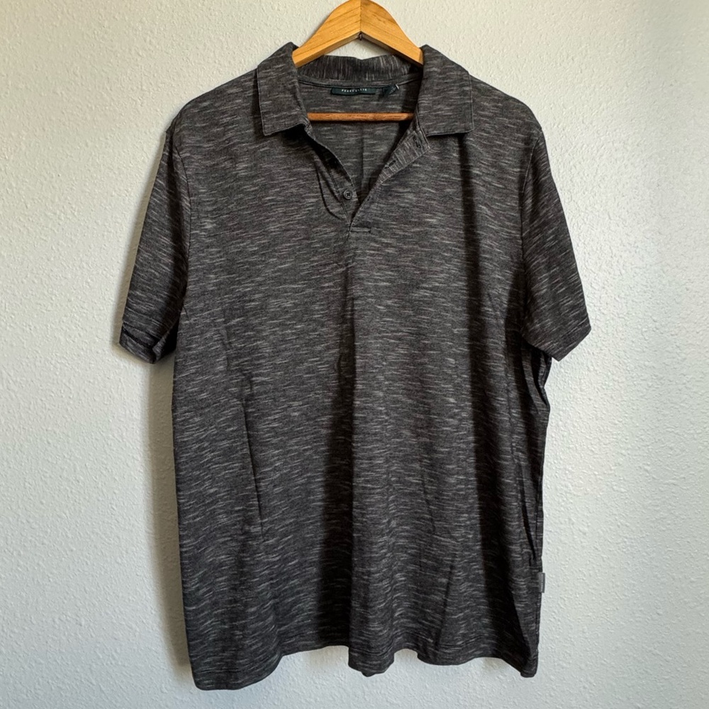 XL Men’s Polo, dark gray, Perry Ellis polo